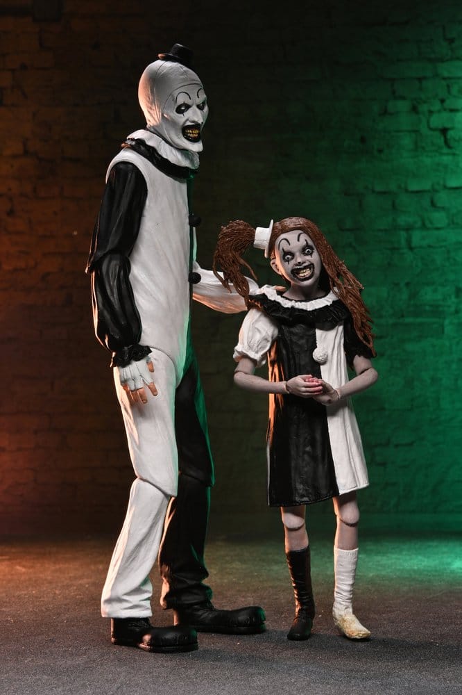 Terrifier 2 2 pack Figuras Ultimate Art the Clown & Little Pale Girl 18 cm