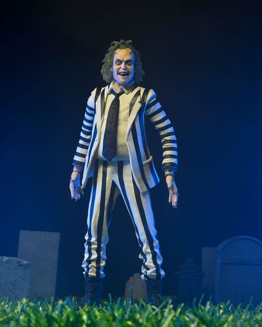 Beetlejuice 1988 Figura Beetlejuice Black and White Striped Suit 18 cm