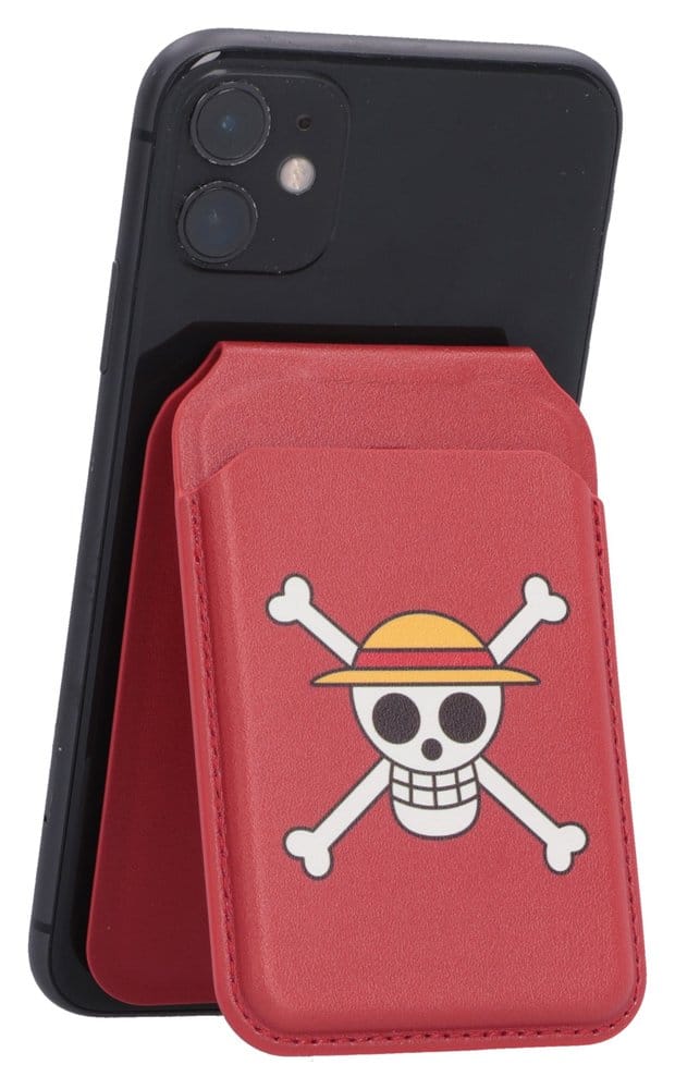 One Piece Portatarjetas Luffy Jolly Roger (Red) 10 cm