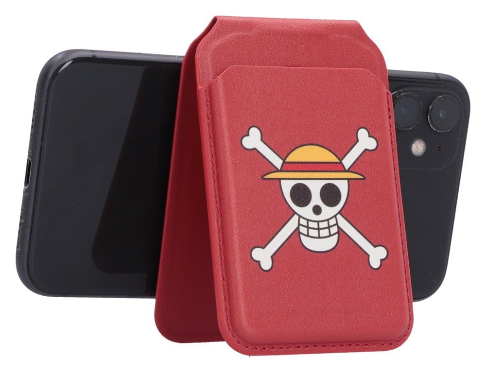 One Piece Portatarjetas Luffy Jolly Roger (Red) 10 cm