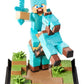 Minecraft Figura Diorama Diamond Armor Steve y Caballo 18 cm