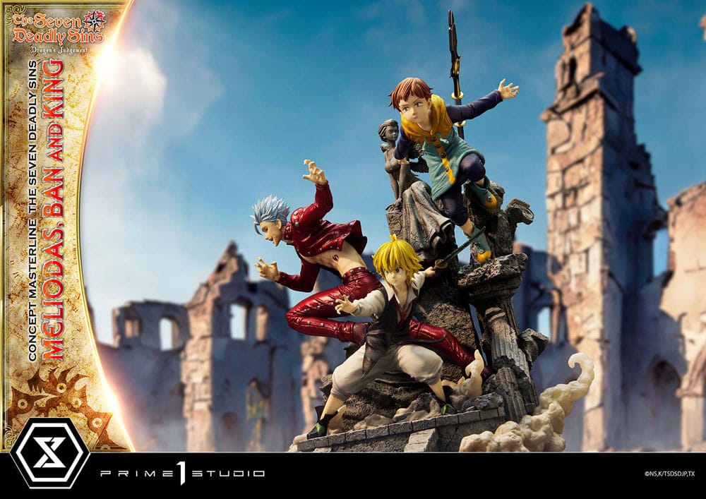 Seven Deadly Sins Concept Masterline Series Estatua Meliodas, Ban and King 55 cm