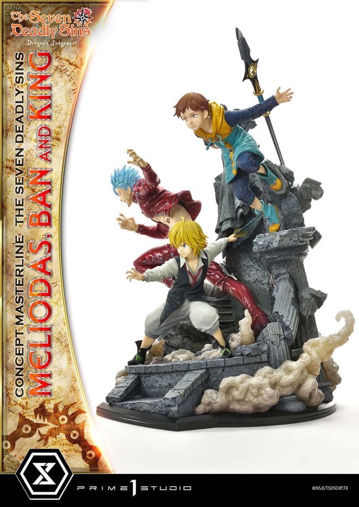 Seven Deadly Sins Concept Masterline Series Estatua Meliodas, Ban and King 55 cm