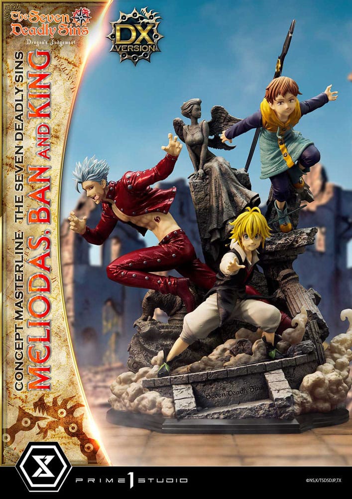 Seven Deadly Sins Concept Masterline Series Estatua Meliodas, Ban and King Deluxe Version 55 cm