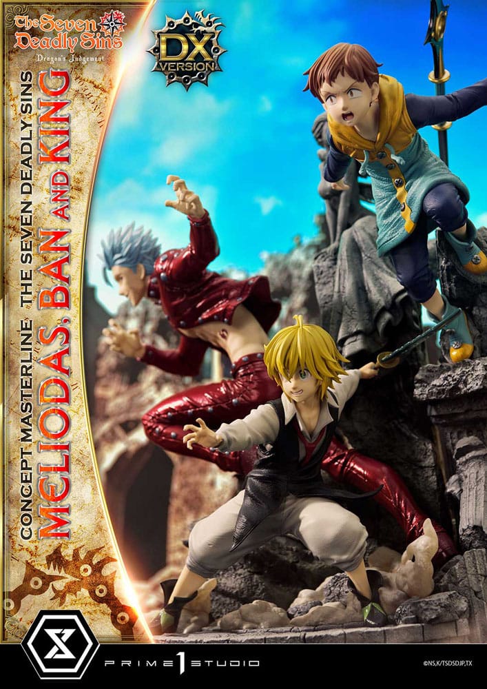 Seven Deadly Sins Concept Masterline Series Estatua Meliodas, Ban and King Deluxe Version 55 cm