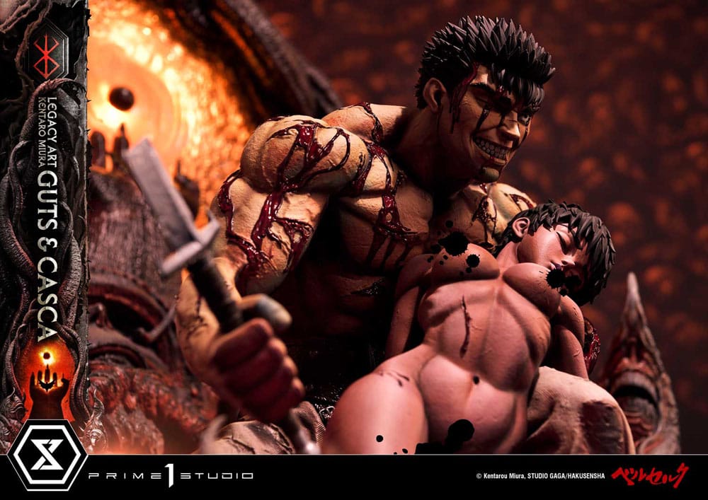 Berserk Estatua Legacy Art Kentaro Miura 1/4 Guts & Casca Bonus Version 72 cm