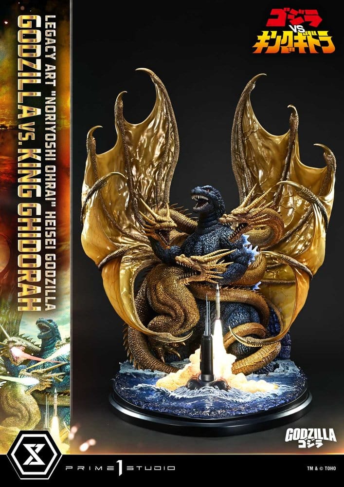 Godzilla Legacy Art "Noriyoshi Ohrai" Estatua Heisei Godzilla Godzilla vs. King Ghidorah 82 cm