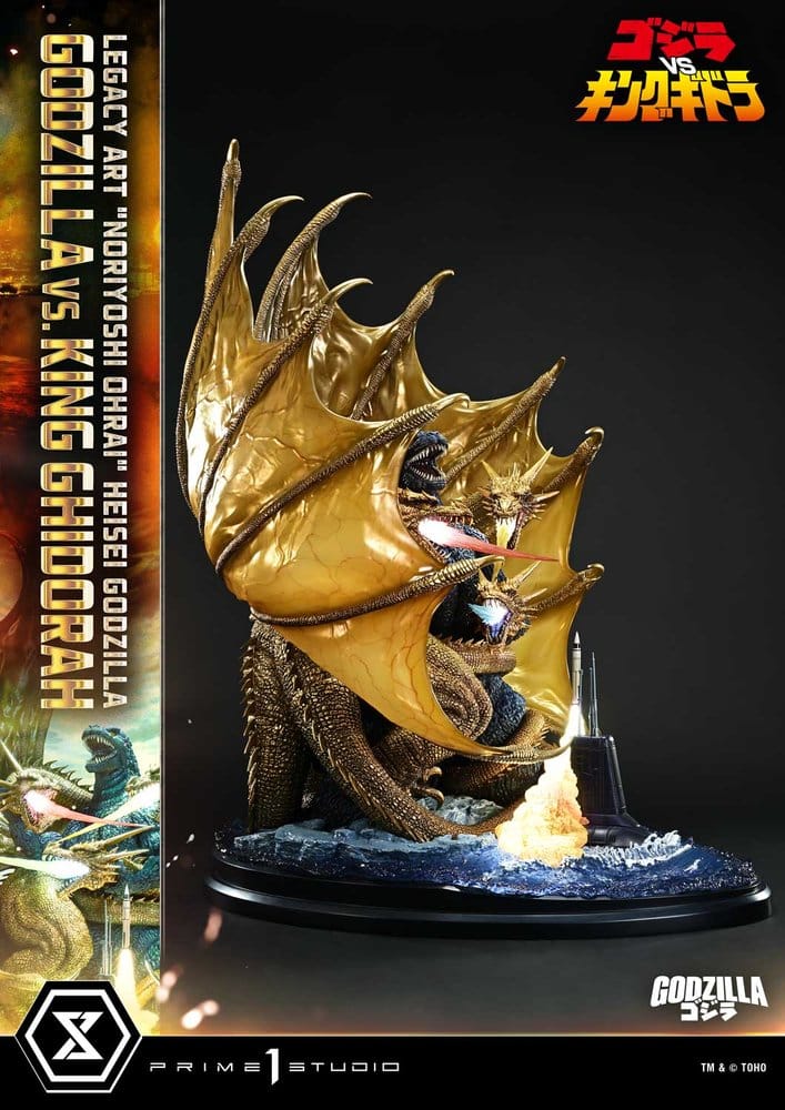 Godzilla Legacy Art "Noriyoshi Ohrai" Estatua Heisei Godzilla Godzilla vs. King Ghidorah 82 cm