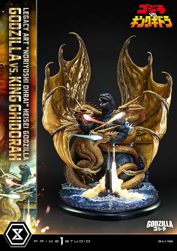 Godzilla Legacy Art "Noriyoshi Ohrai" Estatua Heisei Godzilla Godzilla vs. King Ghidorah Bonus Version 82 cm