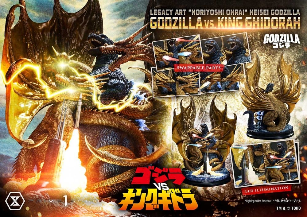 Godzilla Legacy Art "Noriyoshi Ohrai" Estatua Heisei Godzilla Godzilla vs. King Ghidorah Bonus Version 82 cm