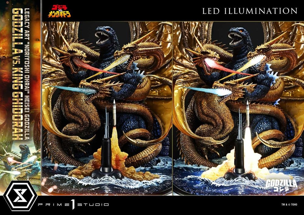 Godzilla Legacy Art "Noriyoshi Ohrai" Estatua Heisei Godzilla Godzilla vs. King Ghidorah Bonus Version 82 cm