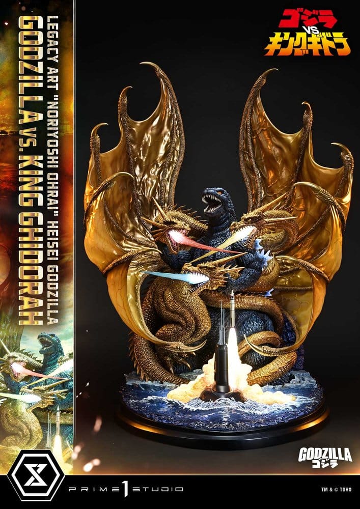 Godzilla Legacy Art "Noriyoshi Ohrai" Estatua Heisei Godzilla Godzilla vs. King Ghidorah Bonus Version 82 cm