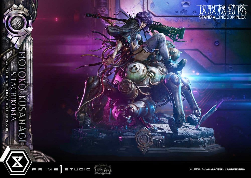 Ghost in the Shell Stand Alone Complex The Legend of Beauty and the Beast Estatua 1/4 Motoko Kusanagi & Tachikoma Character color Art by Entei Ryu 53 cm