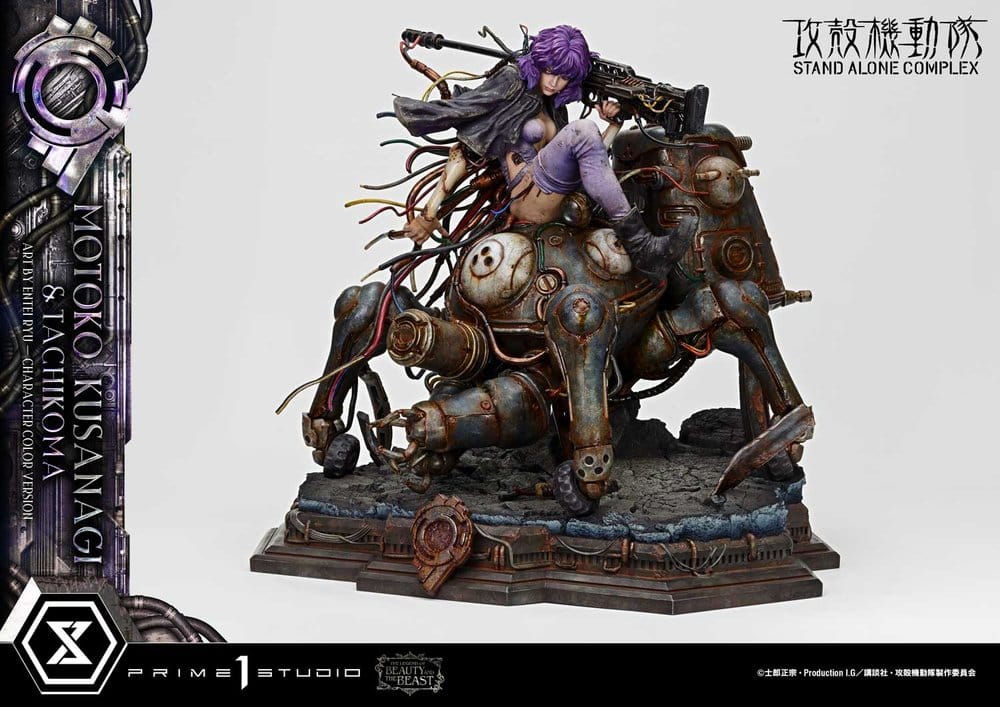 Ghost in the Shell Stand Alone Complex The Legend of Beauty and the Beast Estatua 1/4 Motoko Kusanagi & Tachikoma Character color Art by Entei Ryu 53 cm