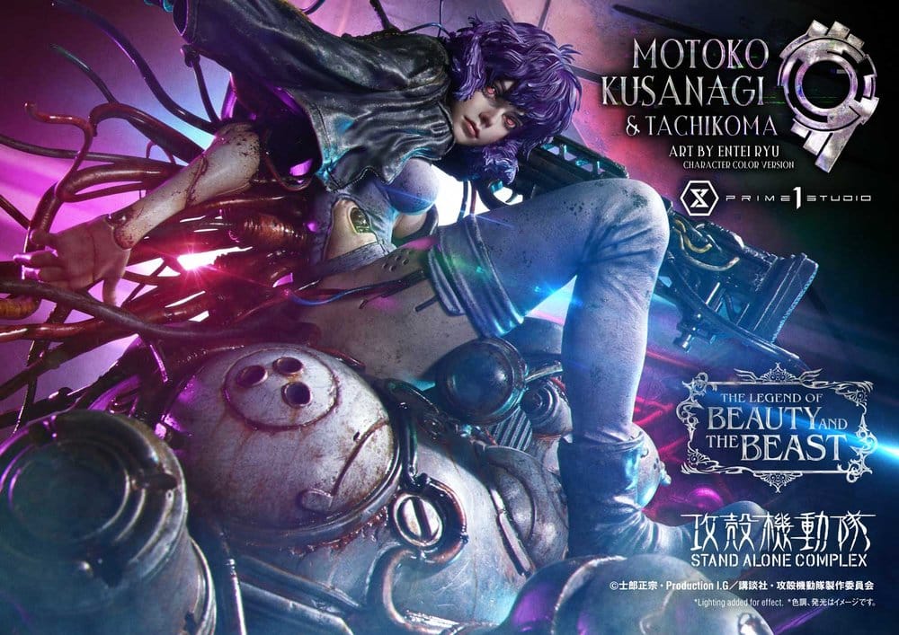 Ghost in the Shell Stand Alone Complex The Legend of Beauty and the Beast Estatua 1/4 Motoko Kusanagi & Tachikoma Character color Art by Entei Ryu Bonus Version 53 cm