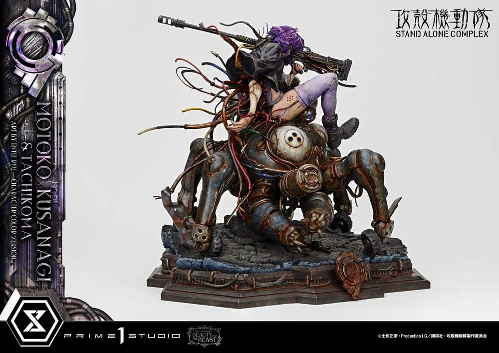 Ghost in the Shell Stand Alone Complex The Legend of Beauty and the Beast Estatua 1/4 Motoko Kusanagi & Tachikoma Character color Art by Entei Ryu Bonus Version 53 cm