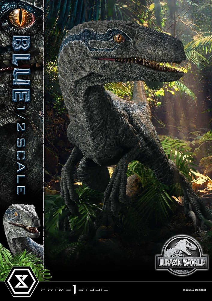 Jurassic World: Fallen Kingdom (Film) Estatua Legacy Museum Collection 1/2 Blue 88 cm