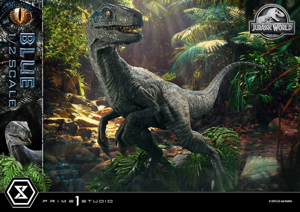 Jurassic World: Fallen Kingdom (Film) Estatua Legacy Museum Collection 1/2 Blue 88 cm