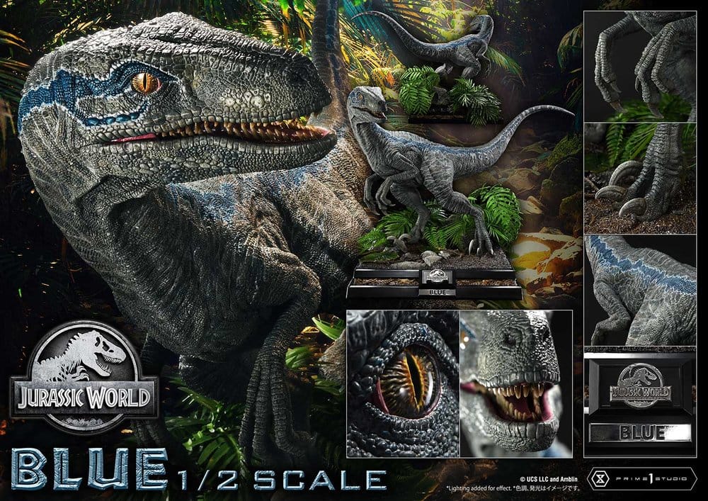 Jurassic World: Fallen Kingdom (Film) Estatua Legacy Museum Collection 1/2 Blue 88 cm