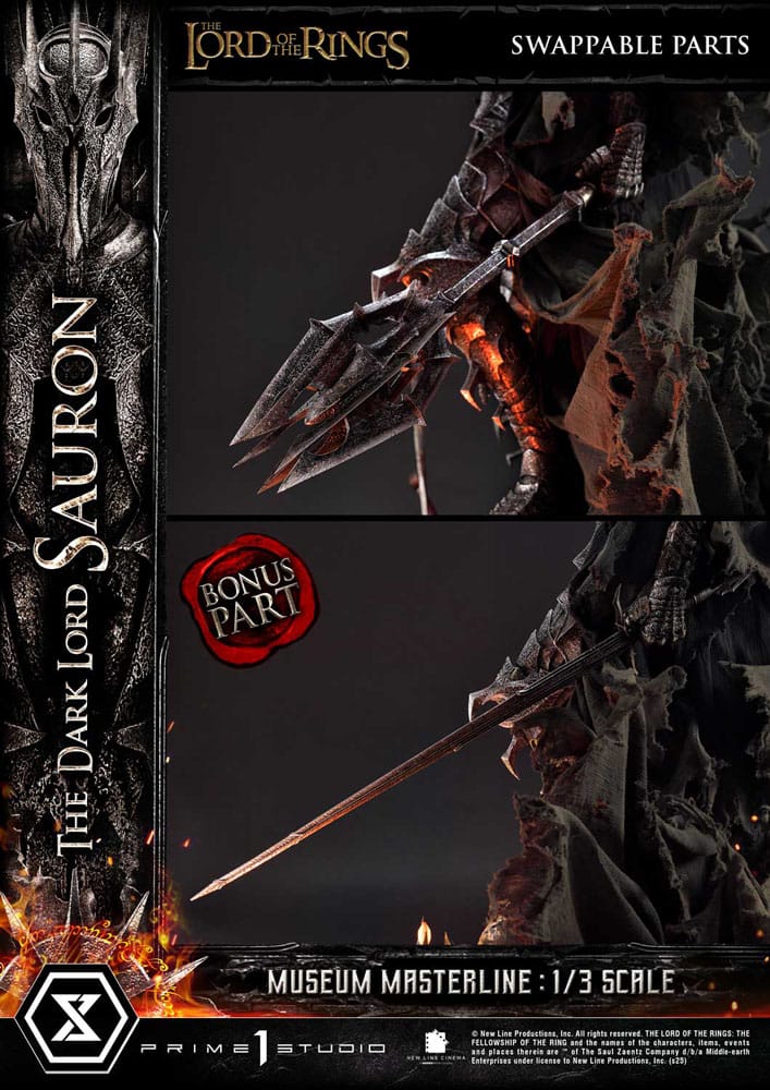 El Señor de los Anillos Estatua Museum Masterline Series 1/3 The Dark Lord Sauron Bonus Version 117 cm
