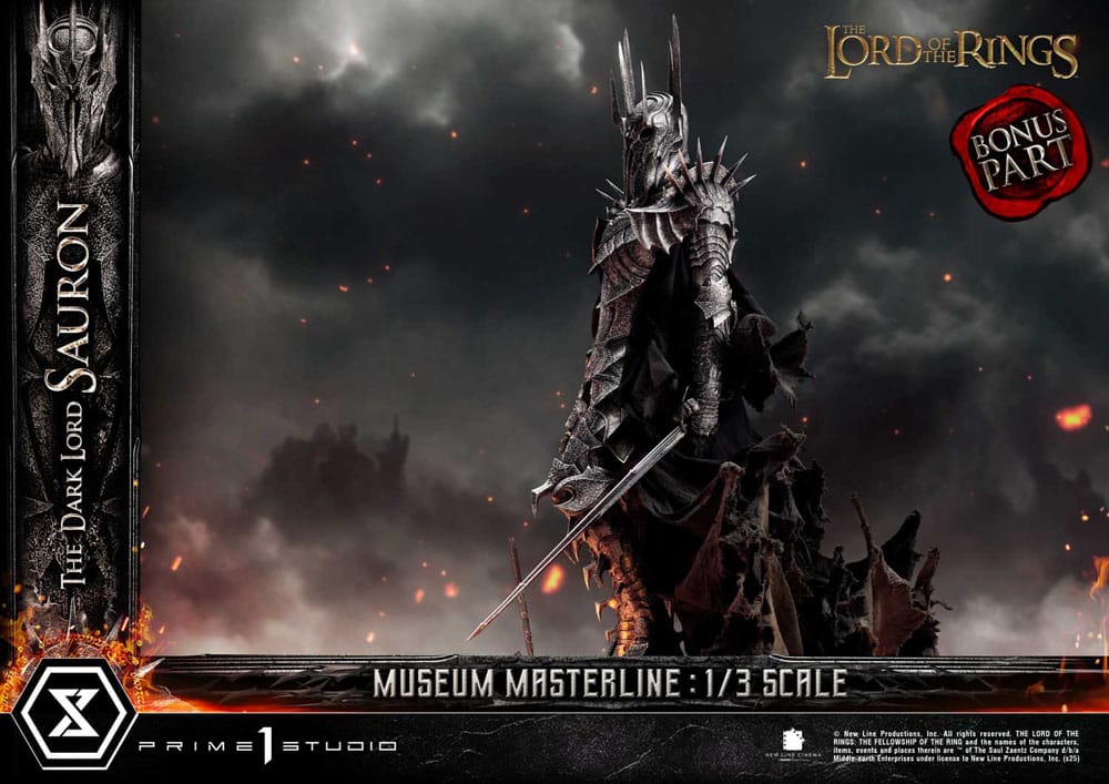 El Señor de los Anillos Estatua Museum Masterline Series 1/3 The Dark Lord Sauron Bonus Version 117 cm