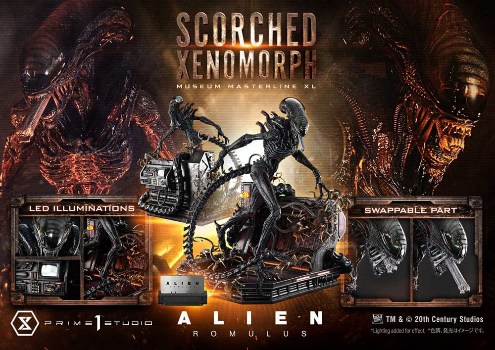 Alien: Romulus Estatua Museum Masterline XL 1/3 Scorched Xenomorph 98 cm - Z POP Toys
