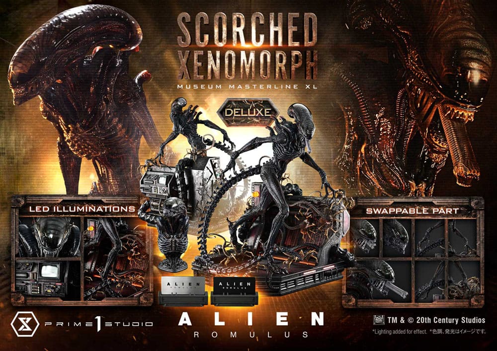 Alien: Romulus Estatua Museum Masterline XL 1/3 Scorched Xenomorph Deluxe Version 98 cm - Z POP Toys
