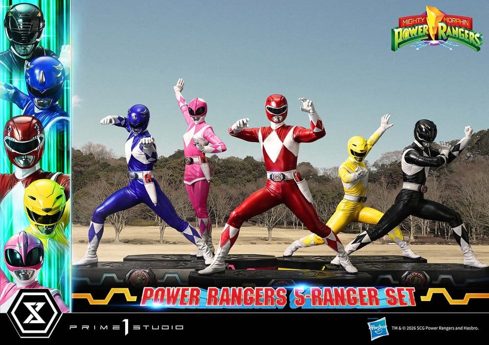 Mighty Morphin Power Rangers Premium Masterline Set de 5 Estatuas 1/4 Deluxe Version 62 cm