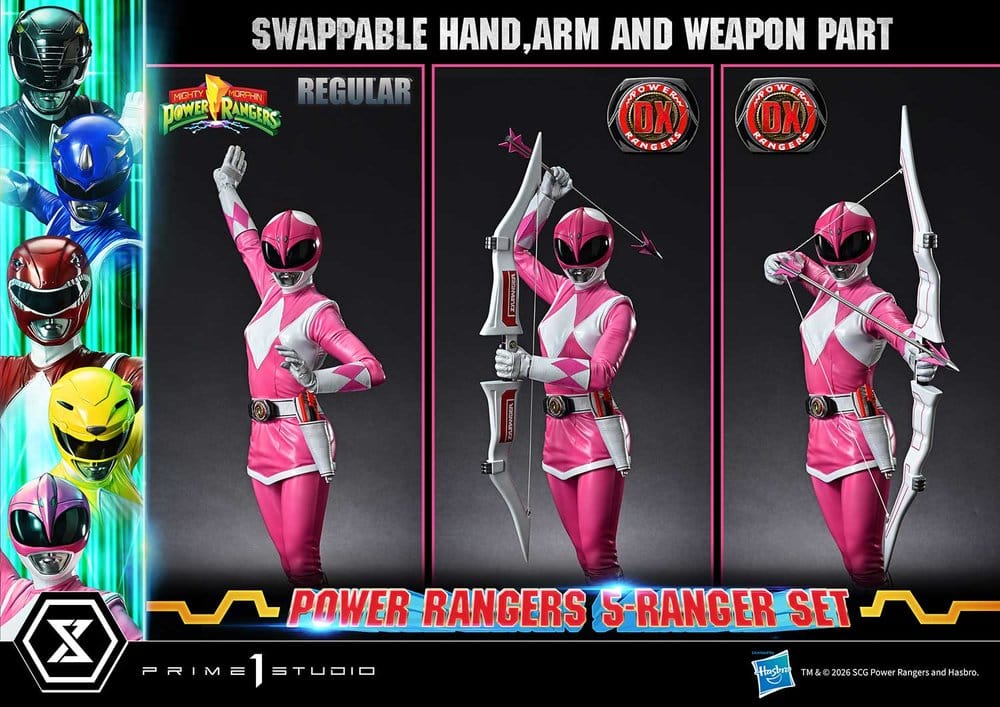 Mighty Morphin Power Rangers Premium Masterline Set de 5 Estatuas 1/4 Deluxe Version 62 cm