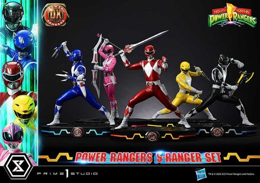 Mighty Morphin Power Rangers Premium Masterline Set de 5 Estatuas 1/4 Deluxe Bonus Version 62 cm