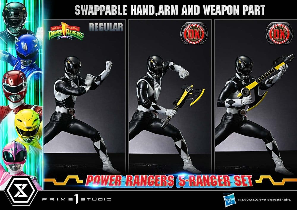 Mighty Morphin Power Rangers Premium Masterline Set de 5 Estatuas 1/4 Deluxe Bonus Version 62 cm