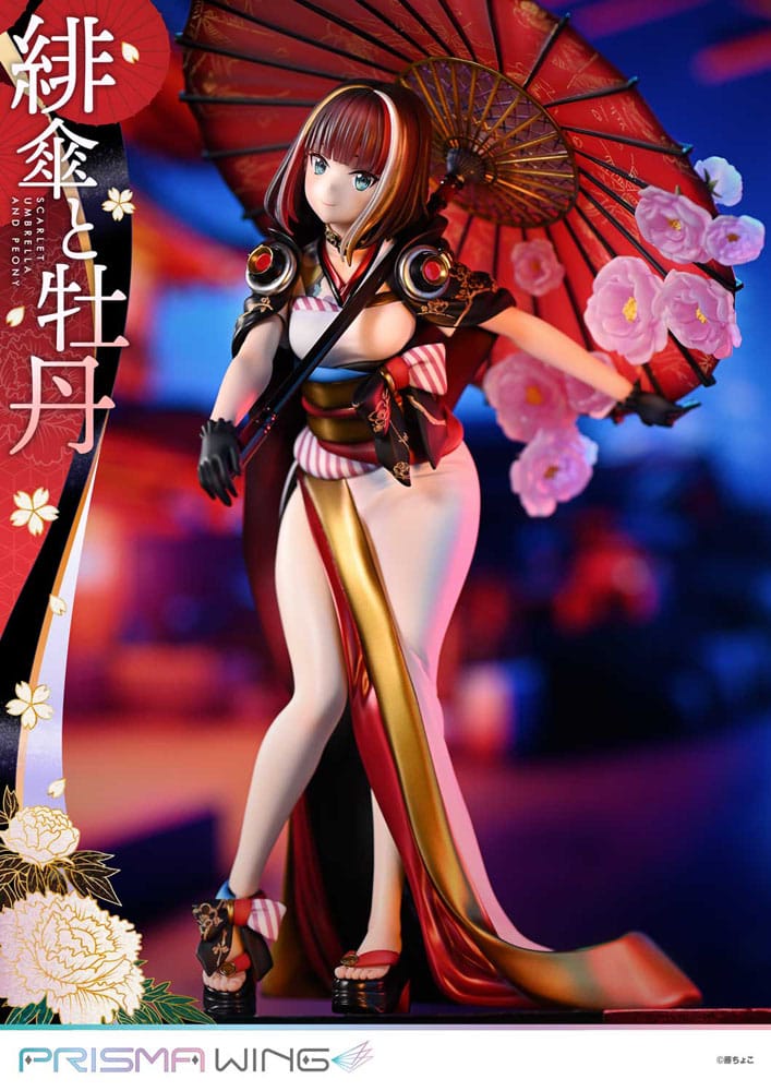 Original Illustration by Fuzichoco Estatua PVC 1/7 Prisma Wing Scarlet Umbrella And Peony 28 cm
