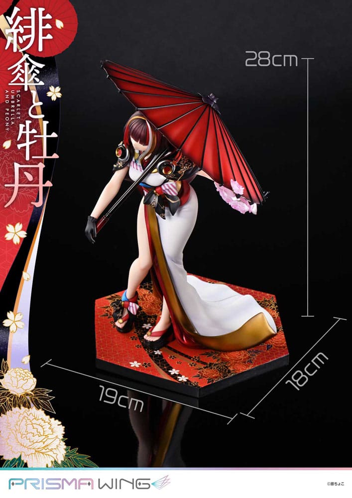 Original Illustration by Fuzichoco Estatua PVC 1/7 Prisma Wing Scarlet Umbrella And Peony 28 cm