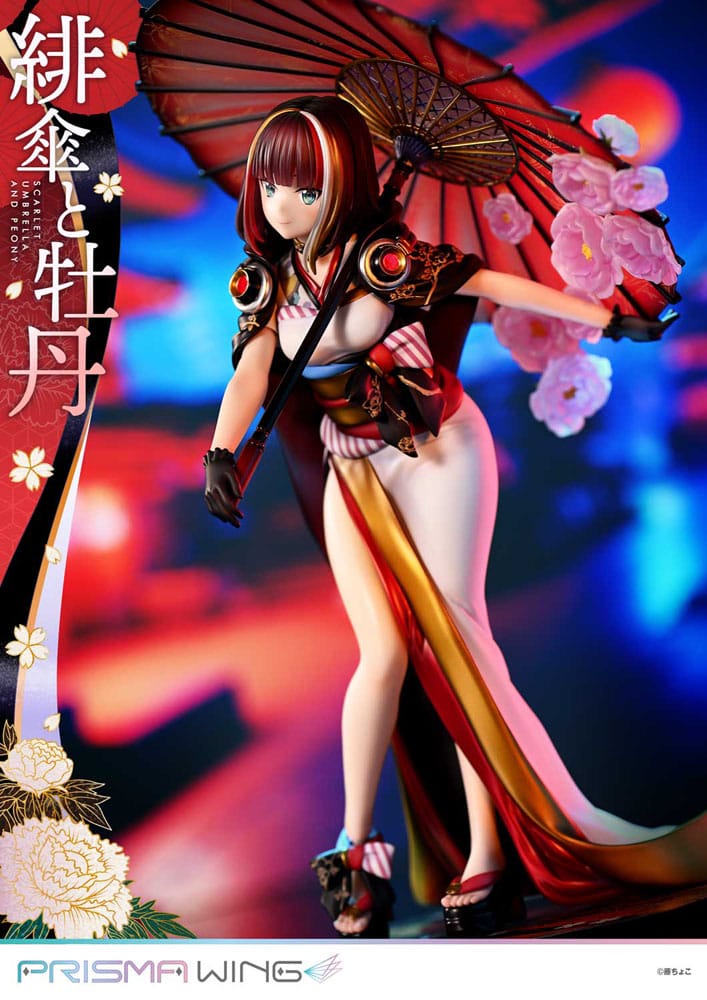 Original Illustration by Fuzichoco Estatua PVC 1/7 Prisma Wing Scarlet Umbrella And Peony 28 cm
