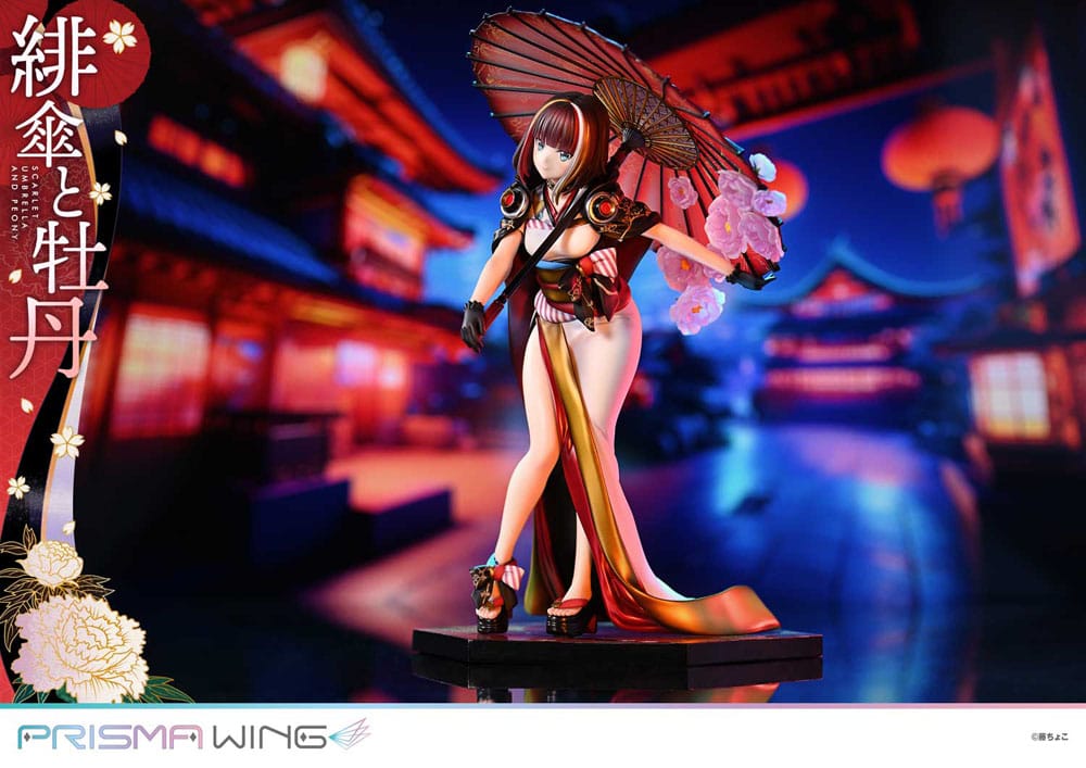Original Illustration by Fuzichoco Estatua PVC 1/7 Prisma Wing Scarlet Umbrella And Peony 28 cm