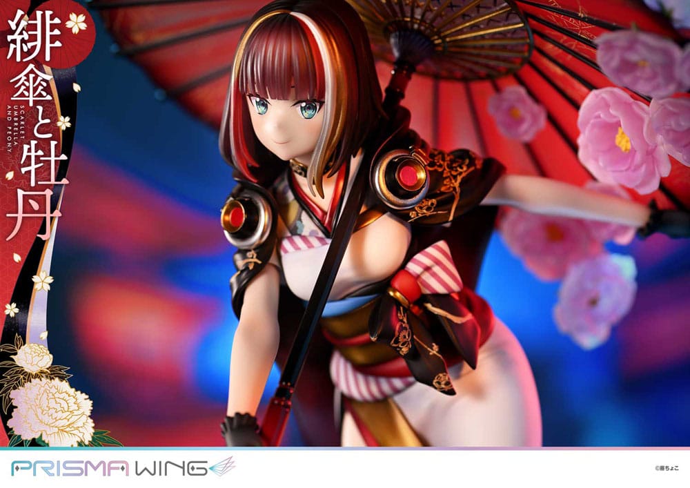 Original Illustration by Fuzichoco Estatua PVC 1/7 Prisma Wing Scarlet Umbrella And Peony 28 cm