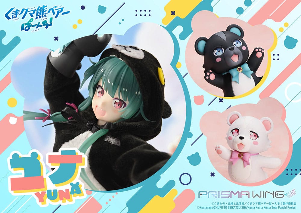 Kuma Kuma Kuma Bear Punch! Estatua PVC 1/7 Prisma Wing Yuna 28 cm