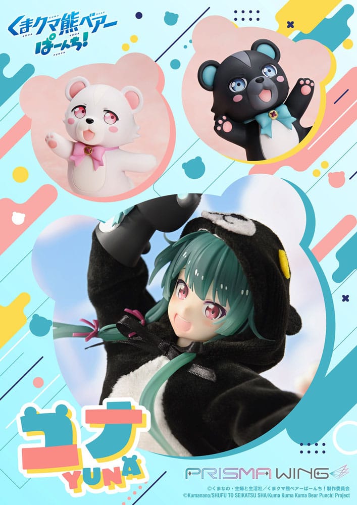 Kuma Kuma Kuma Bear Punch! Estatua PVC 1/7 Prisma Wing Yuna 28 cm