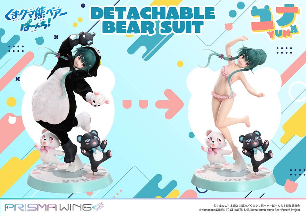 Kuma Kuma Kuma Bear Punch! Estatua PVC 1/7 Prisma Wing Yuna 28 cm