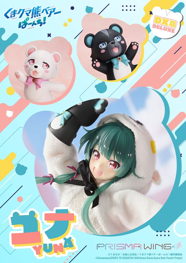 Kuma Kuma Kuma Bear Punch! Estatua PVC 1/7 Prisma Wing Yuna Deluxe Version 28 cm