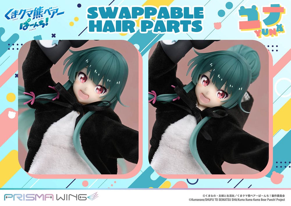 Kuma Kuma Kuma Bear Punch! Estatua PVC 1/7 Prisma Wing Yuna Deluxe Version 28 cm