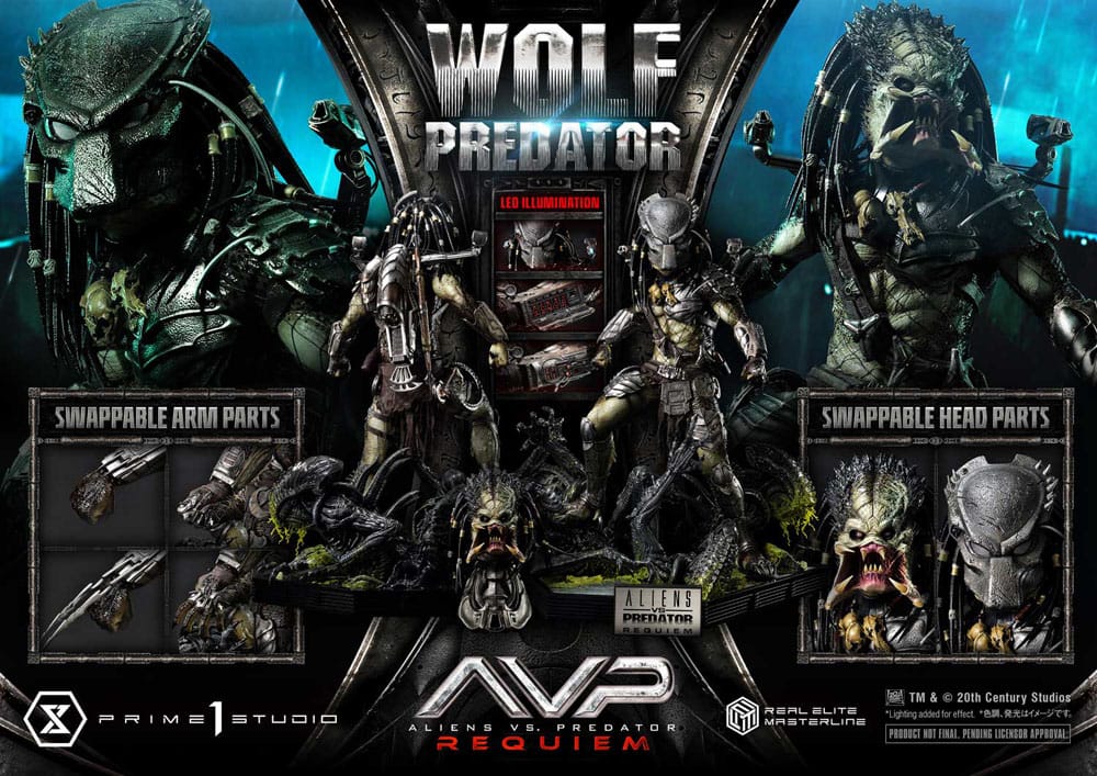 Alien vs. Predator Estatua Real Elite Masterline Series 1/3 Requiem Wolf Predator 95 cm - Z POP Toys