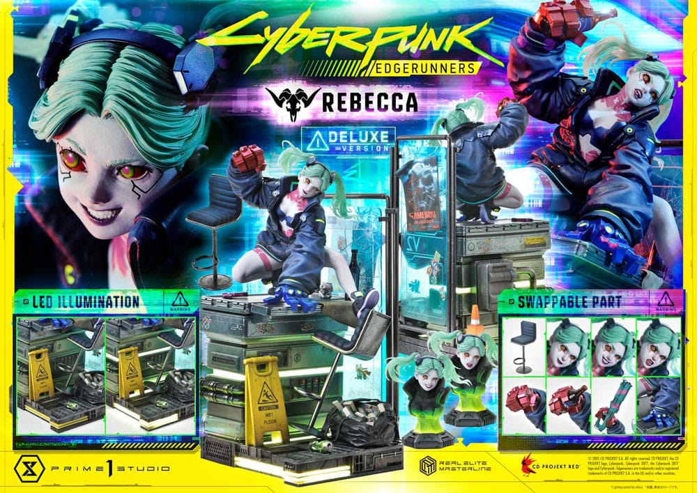 Cyberpunk: Edgerunners Estatua Real Elite Masterline Series 1/4 Rebecca Deluxe Version 54 cm - Z POP Toys
