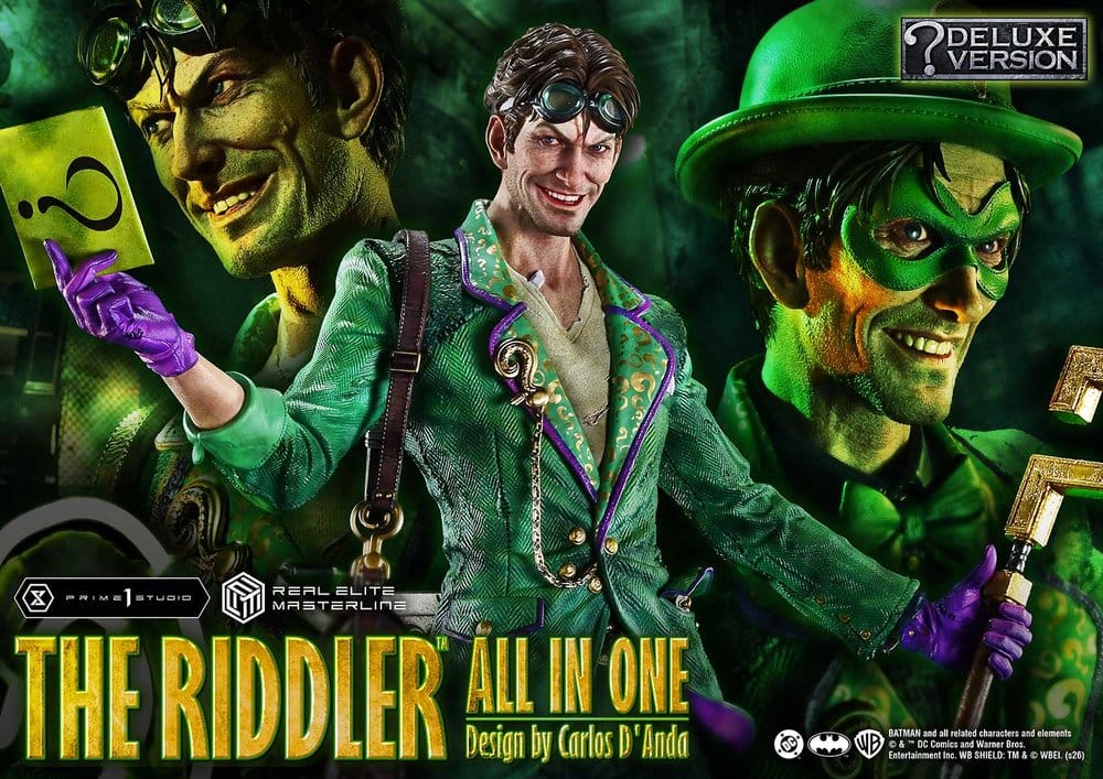 DC Comics Real Elite Masterline Series Estatua 1/3 The Riddler All In One (Design by Carlos D'Anda) Deluxe Version 74 cm