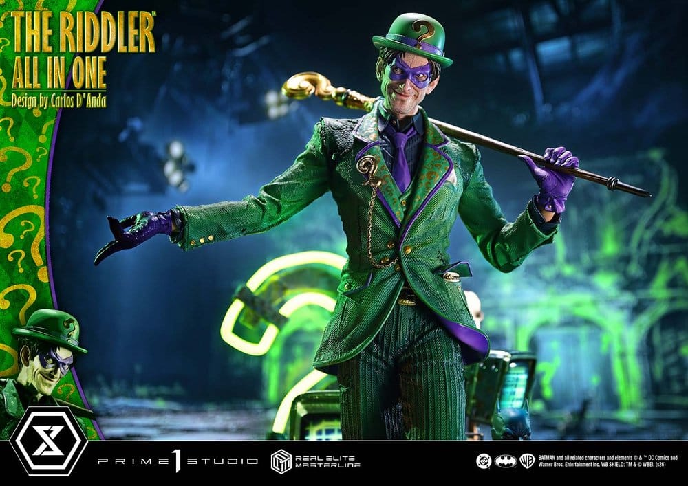 DC Comics Real Elite Masterline Series Estatua 1/3 The Riddler All In One (Design by Carlos D'Anda) Deluxe Version 74 cm