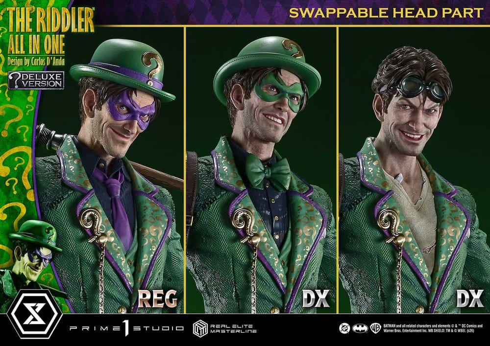 DC Comics Real Elite Masterline Series Estatua 1/3 The Riddler All In One (Design by Carlos D'Anda) Deluxe Version 74 cm