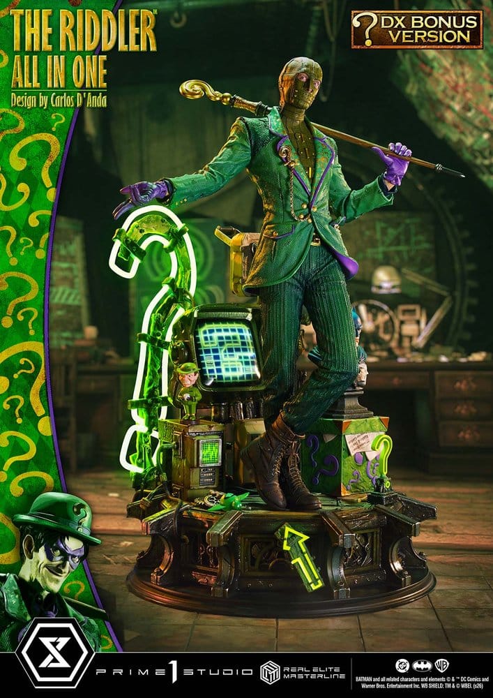 DC Comics Real Elite Masterline Series Estatua 1/3 The Riddler All In One (Design by Carlos D'Anda) DX Bonus Version 74 cm