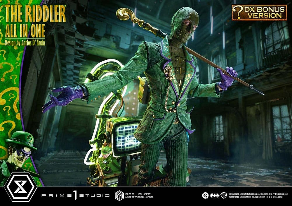 DC Comics Real Elite Masterline Series Estatua 1/3 The Riddler All In One (Design by Carlos D'Anda) DX Bonus Version 74 cm