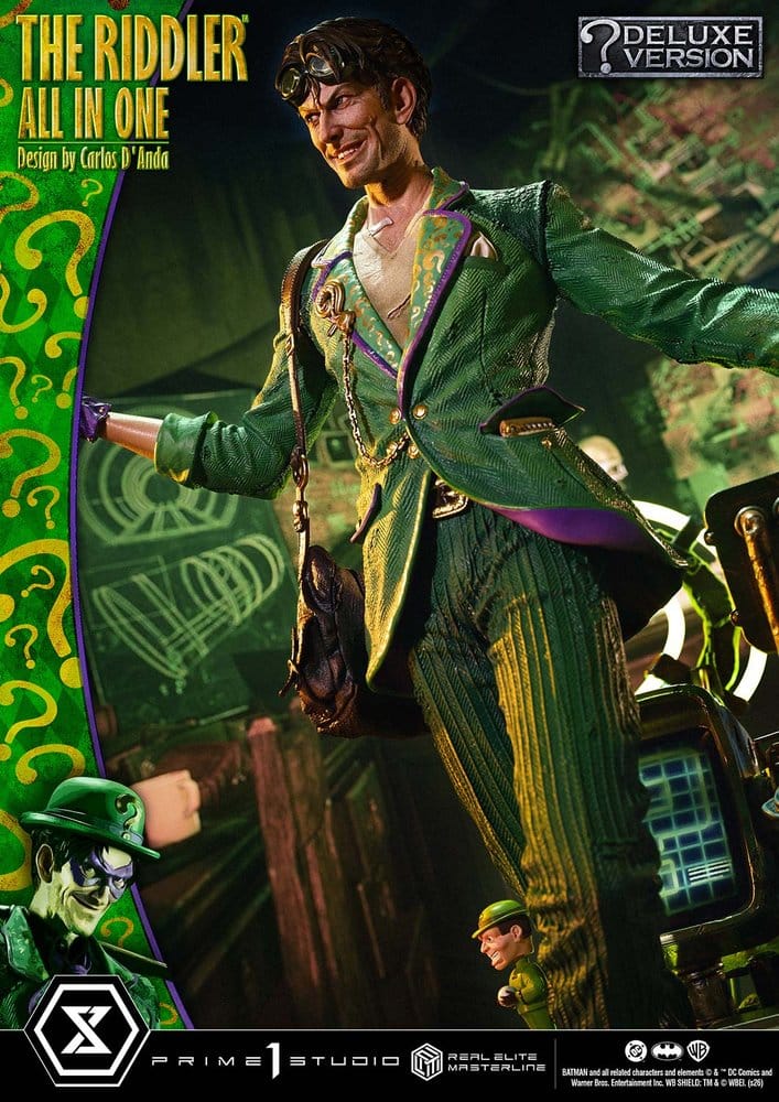 DC Comics Real Elite Masterline Series Estatua 1/3 The Riddler All In One (Design by Carlos D'Anda) DX Bonus Version 74 cm