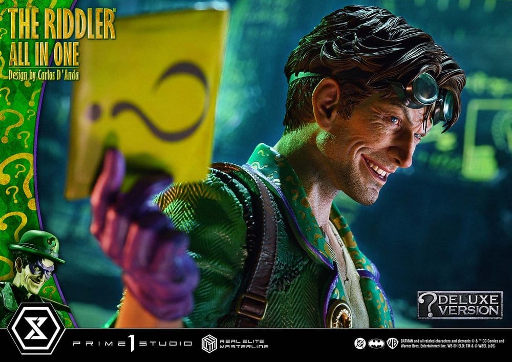 DC Comics Real Elite Masterline Series Estatua 1/3 The Riddler All In One (Design by Carlos D'Anda) DX Bonus Version 74 cm